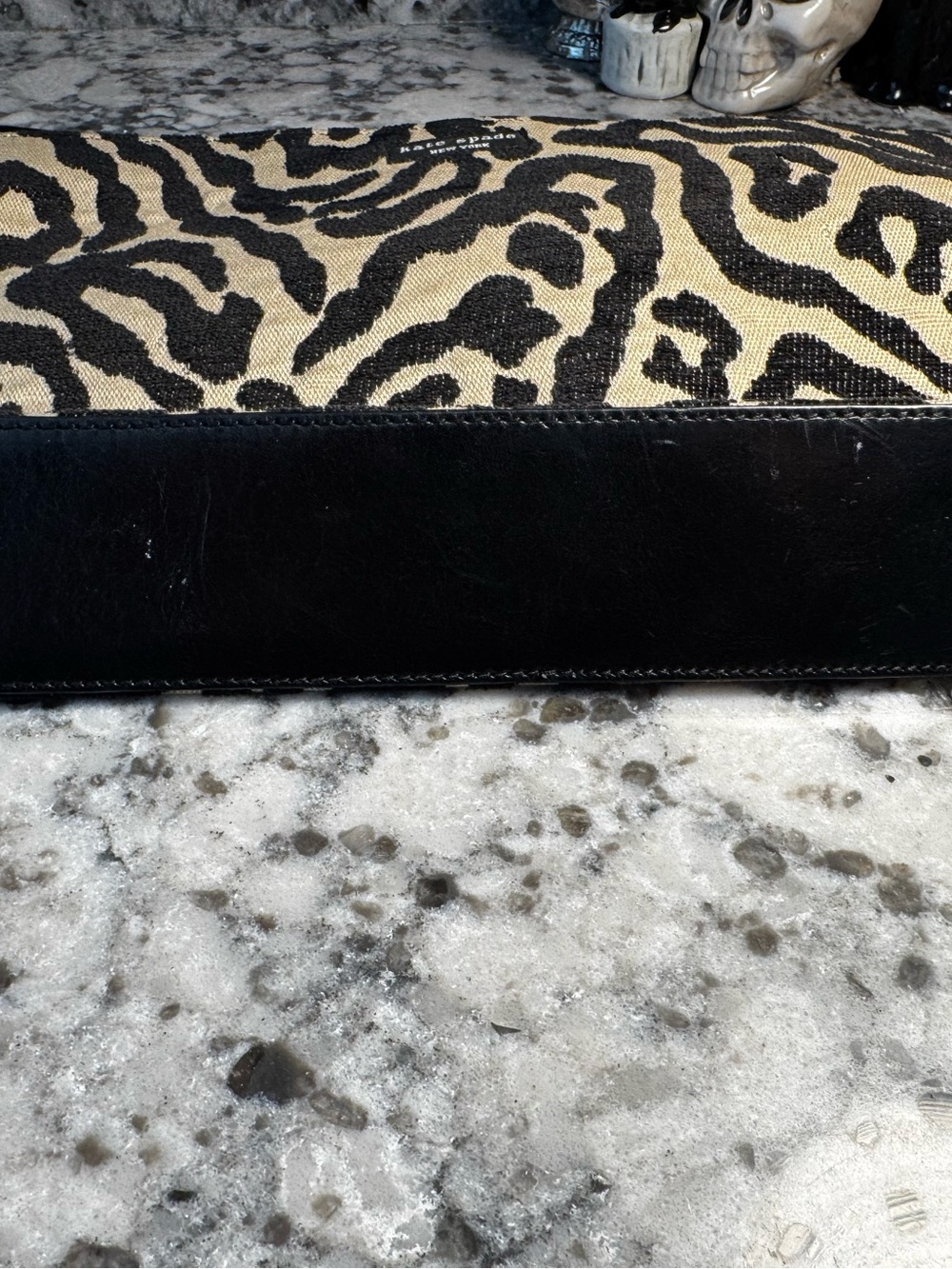 Vintage kate spade Leopard Jacard Shoulder Bag Made in Italy - Picture 10 of 12